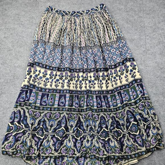 Vintage Sag Harbor Skirt Womens Petite Large Boho Floral Paisley Maxi Cottage - Picture 8 of 8